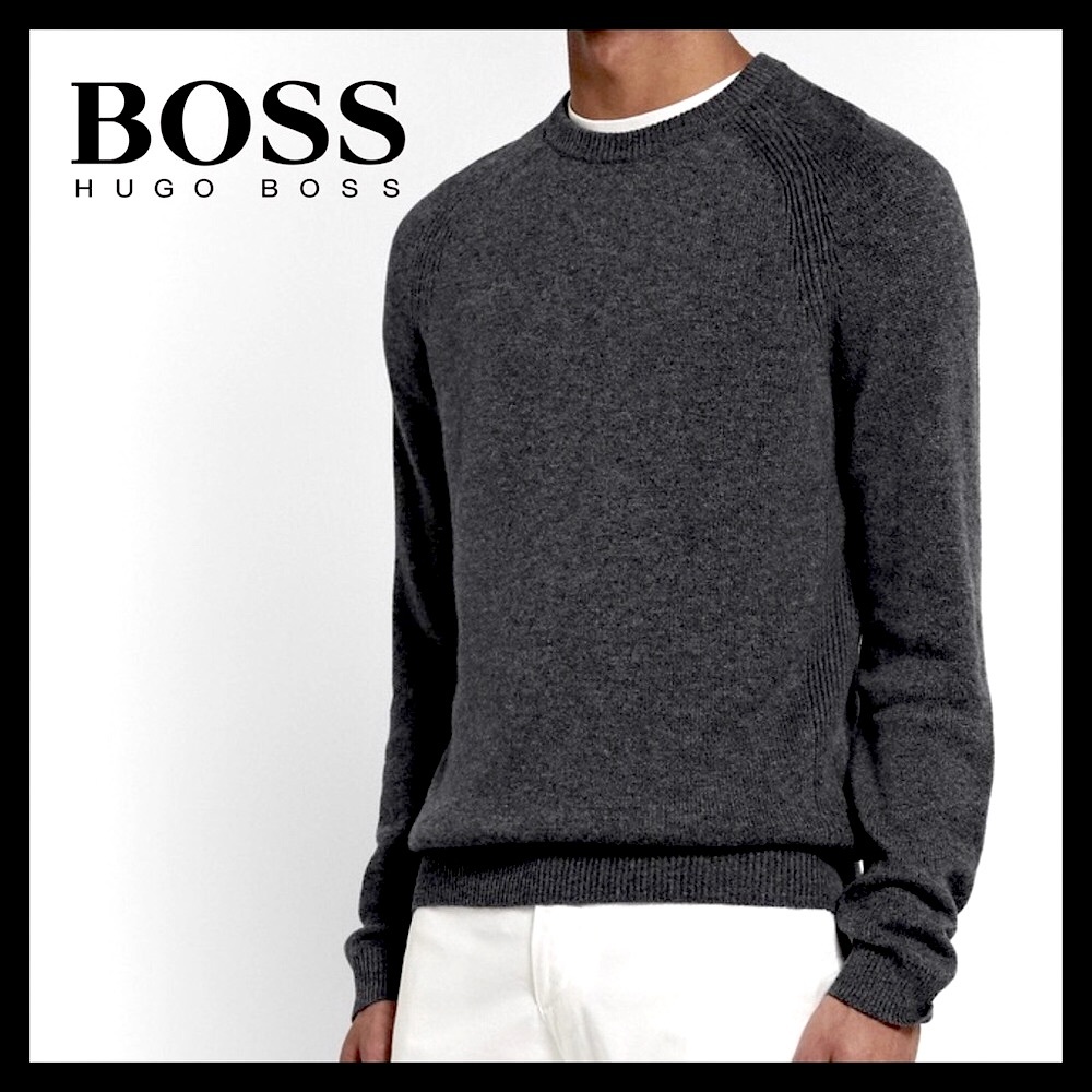 BOSS by Hugo Boss Premium Merino Wool Men’s Crew-neck Sweater Size (XL)
